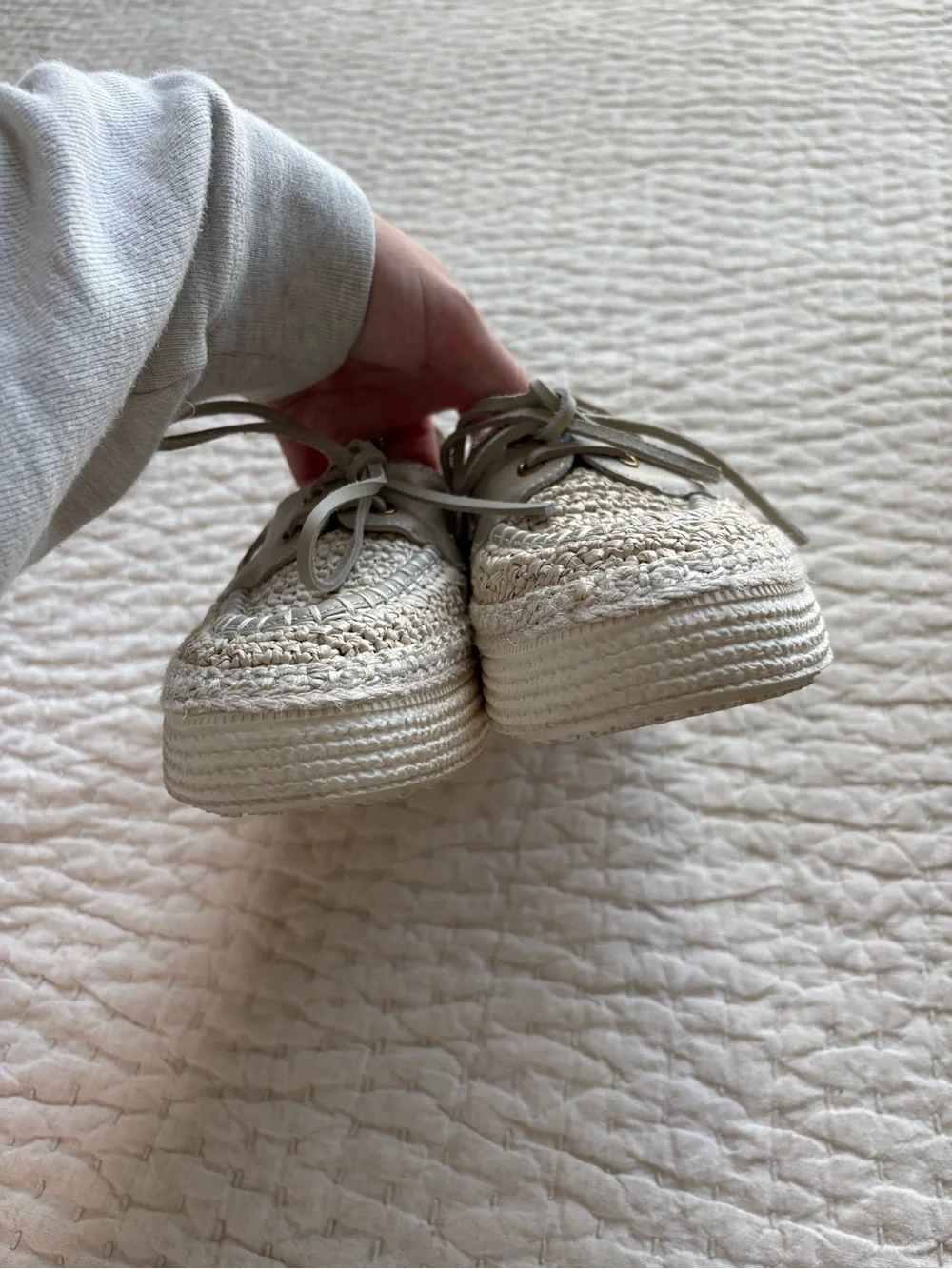 Dolce Vita Cream Woven Espadrille Platform Loafers